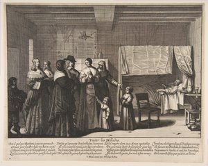 Besøke de syke. av Abraham Bosse