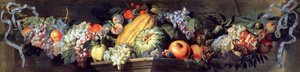 Fest med frukt og blomster (olje på lerret) av Abraham Brueghel