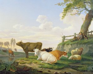 Kyr og gjeter av Abraham Bruiningh van Worrell