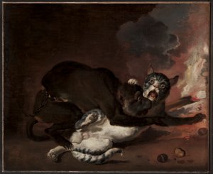 The Monkey and the Cat, sannsynligvis 1670-tallet (olje på lerret)