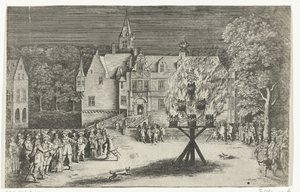 Bål ved besøket til prinsesse Maria Henrietta med prins Willem III til Breda, 1653 av Abraham Dircksz. Santvoort