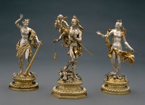 Hercules, Omphale og Venus, ca. 1695-1700 (delvis belagt sølv)