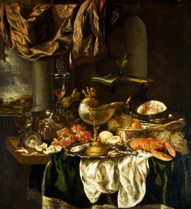 Stilleben med landskap, 1650-tallet