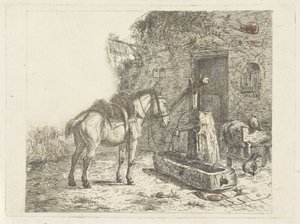 Hest foran et vertshus