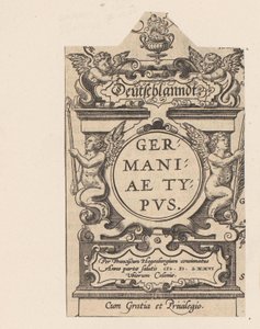 Cartouche met vier putti Cartouche av en kart fra Tyskland Tyskland Type Tyskland (tittel på objekt) Theatrum Orbis Terrarum (serietittel) av Abraham Hogenberg