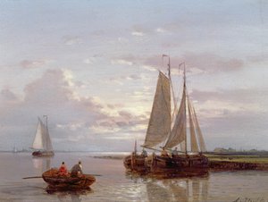 Båter på elven Schelde (panel)