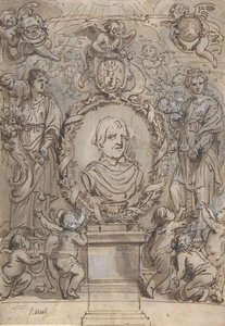 Design for en tittelside, 1600-tallet. av Abraham Jansz van Diepenbeeck