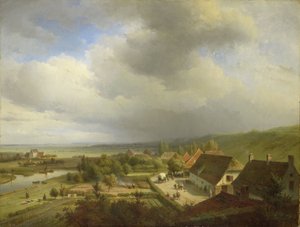 Utsikt over Ooijpolder av Abraham Johannes Couwenberg