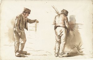 To studier av en stående mann