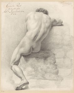 Sittende naken mann, sett bakfra (1. premie 1820) av Abraham Lion Zeelander