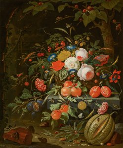 Blomster og frukt av Abraham Mignon