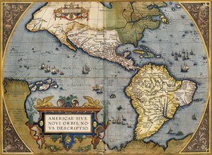 Et kart over Amerika, 1612 av Abraham Ortelius