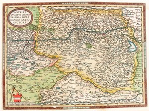 Østerrike Ducatus Chorographia Wolfgango Lazio Auctore Kart over Østerrike Ducatus Chorographia Wolfgango Lazio Auctore Østerrike Ducatus Chorographia Wolfgango Lazio Auctore av Abraham Ortelius