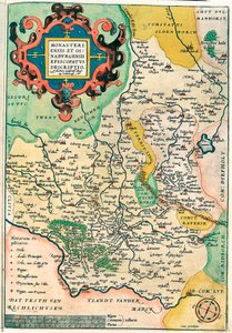 Øst-Frankrike: Monasteriensis og Osnaburgensis bispedømme Beskrivelse Geografisk kart over Franken i Tyskland fra "Theatrum of the World" av Abraham Ortelius (Oertel, Ortell eller Ortel av Abraham Ortelius