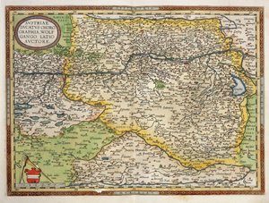 Kart over Østerrike, fra Theatrum Orbis Terrarum av Abraham Ortelius av Abraham Ortelius