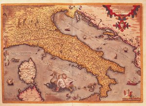 Kart over Italia fra Theatrum Orbis Terrarum, av Abraham Ortelius av Abraham Ortelius
