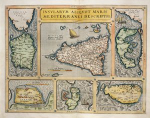 Kart over Middelhavsøyene av Abraham Ortelius