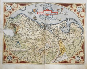 Kart over Nederland, fra World Theatre av Abraham Ortelius av Abraham Ortelius