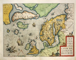 Kart over Nord-Europa, fra Theatrum Orbis Terrarum av Abraham Ortelius av Abraham Ortelius