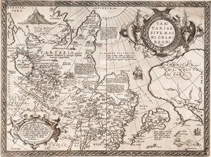 Kart over Russland Fra: Verdenskart av Abraham Ortelius