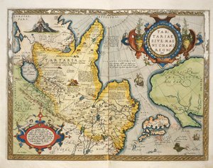 Kart over Tartary, Nord-Sentral-Asia, fra Theatrum Orbis Terrarum av Abraham Ortelius