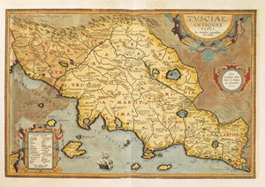 Kart over Toscana fra Theatrum Orbis Terrarum av Abraham Ortelius av Abraham Ortelius