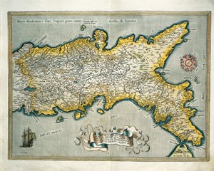 Kart over kongeriket Napoli, Italia, fra Theatrum Orbis Terrarum av Abraham Ortelius av Abraham Ortelius
