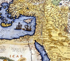 Palestina og Egypt etter Atlas of Abraham Ortelius, Amsterdam av Abraham Ortelius