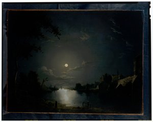 Elvelandskap i måneskinnet