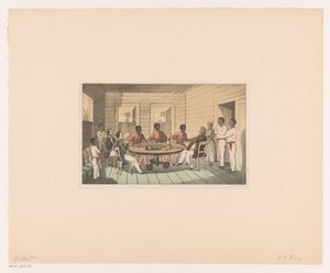 Surinamere og nederlendere drikker te av Abraham Pieter Felix