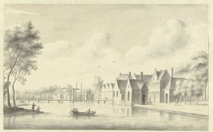 Utsikt over landsbyen Nieuwersluis av Abraham Rademaker