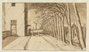 Utsikt langs bymuren i Utrecht, fra sør, med Smeetoren (