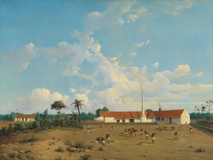 Kemanglen Sugar Factory nær Tegal (eller Tagal), Java av Abraham Salm