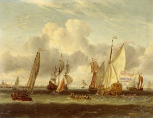 Frakt på IJ ved havnen i Amsterdam