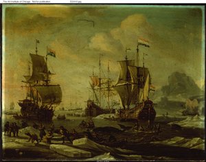 Den nederlandske hvalfangstflåten av Abraham Storck