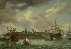 Øya Onrust nær Batavia av Abraham Storck