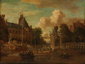 Den moskovittiske legasjonen besøker Amsterdam, 29. august 1697 av Abraham Storck