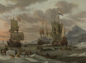 Hvalfangstområder i Polhavet av Abraham Storck