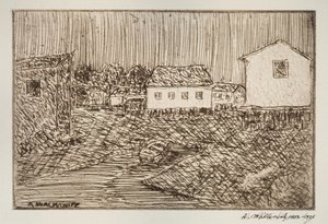 Gatescene, bygning eller portrett, 1902-1905. av Abraham Walkowitz