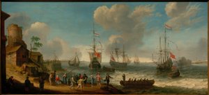 Hollandske skip i en elvemunning av Abraham Willarts