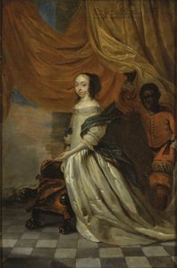Portrett av Hedvig Eleonora av Holstein-Gottorp (1636-1715), dronning av Sverige, av Wuchters, Abraham (1610-1682). Olje på kobber. Mål: 35x23 cm. Nationalmuseum Stockholm av Abraham Wuchters