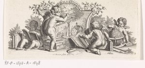 Fire putti studerer og maler av Abraham Zeeman