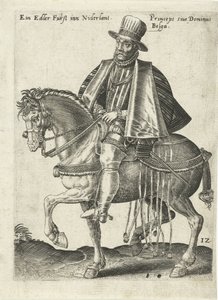 Nederlandsk prins til hest av Abraham de Bruyn (attributed to)