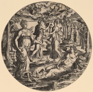 Diana og nymfene hennes i en hage av Abraham de Bruyn