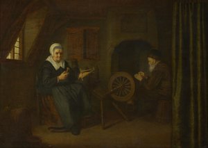 Tobit og Anna, ca. 16571658 av Abraham de Pape