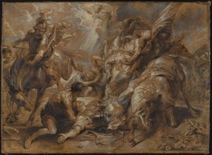Omvendelsen til Saint Paul av Abraham van Diepenbeeck after Peter Paul Rubens