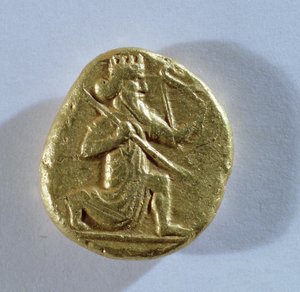 Daric som skildrer Darius som en kongelig bueskytter (gull) (forside) av Achaemenid