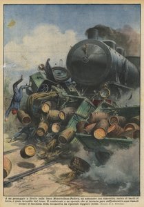 Ved en planovergang på Montebelluna-Padua-linjen, en lastebil med tilhenger?