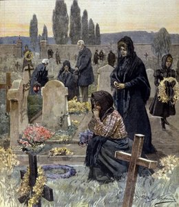 Alle hellige i Italia i 1899. illustrasjon av Achille Beltrame. av Achille Beltrame