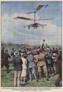 På Ciampino militærflyplass, er et italiensk helikopter i stand til å stige og falle? av Achille Beltrame